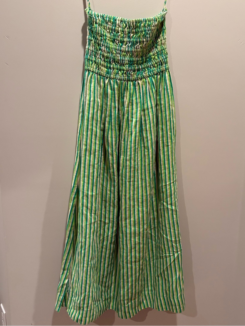 Faithful The Brand green striped linen dress - S